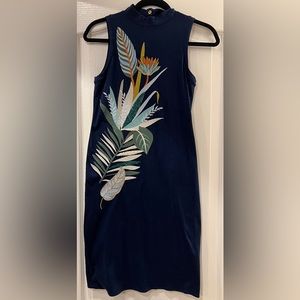 Tory Burch navy blue sleeveless dress size xs